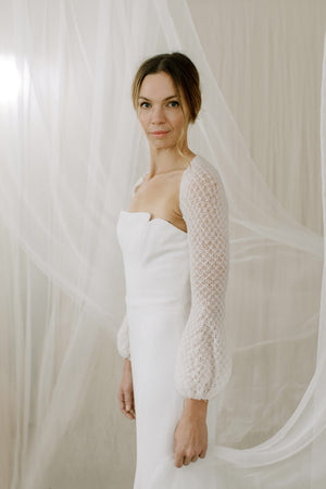 lace shrug for wedding dress Impulsive Bridal Size medium measures 53.5 from top to bottom Ivory Lace Wedding Dress Cover