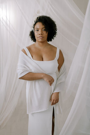 Wedding shawl made from sustainable 100% Cashmere, front view