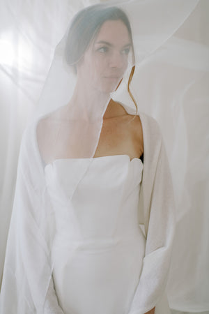 Wedding shawl made from sustainable 100% Cashmere, front view 2