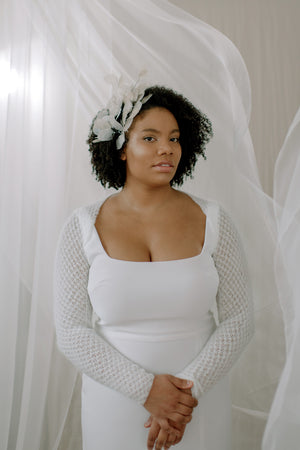 Hand Knit Star Lace Shrug - Classic Sleeve