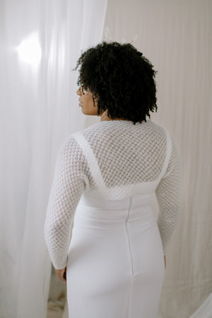 Hand Knit Star Lace Shrug - Classic Sleeve