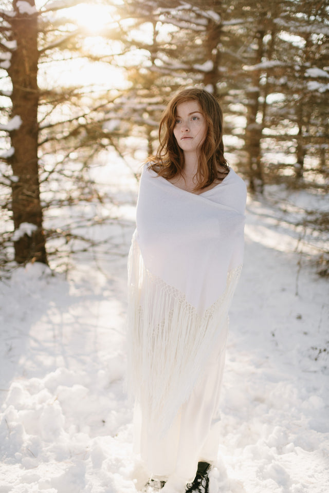 Fringe Cashmere Shawl